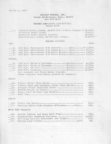 Nauset 249 Sport Convertible Brochure