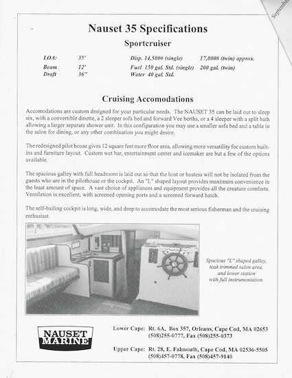 Nauset 35 Custom Sportcruiser Brochure