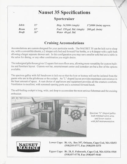 Nauset 35 Custom Sportcruiser Brochure