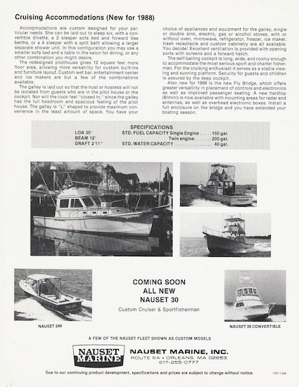 Nauset 35 Custom Sportcruiser Brochure