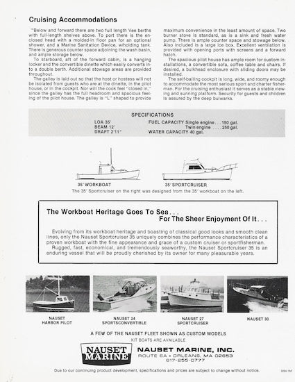 Nauset 35 Custom Sportcruiser Brochure