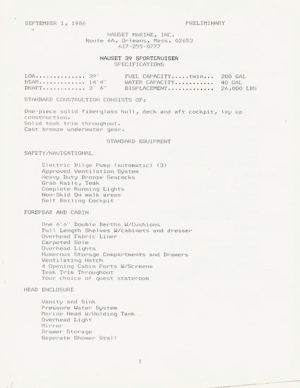 Nauset 39 Brochure