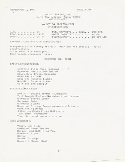 Nauset 39 Brochure