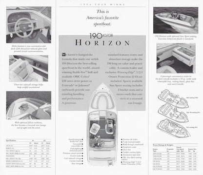Four Winns 190 Horizon Specification Brochure