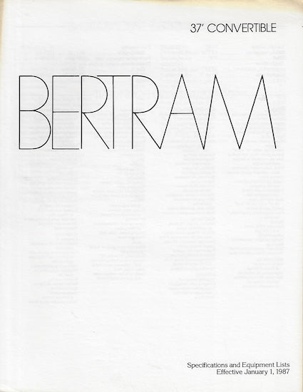 Bertram 37 Convertible Specification Brochure
