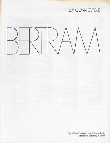 Bertram 37 Convertible Specification Brochure