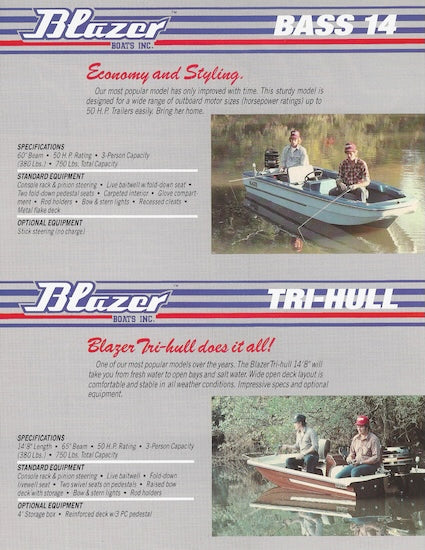 Blazer Bass 14 & Tri-Hull Brochure