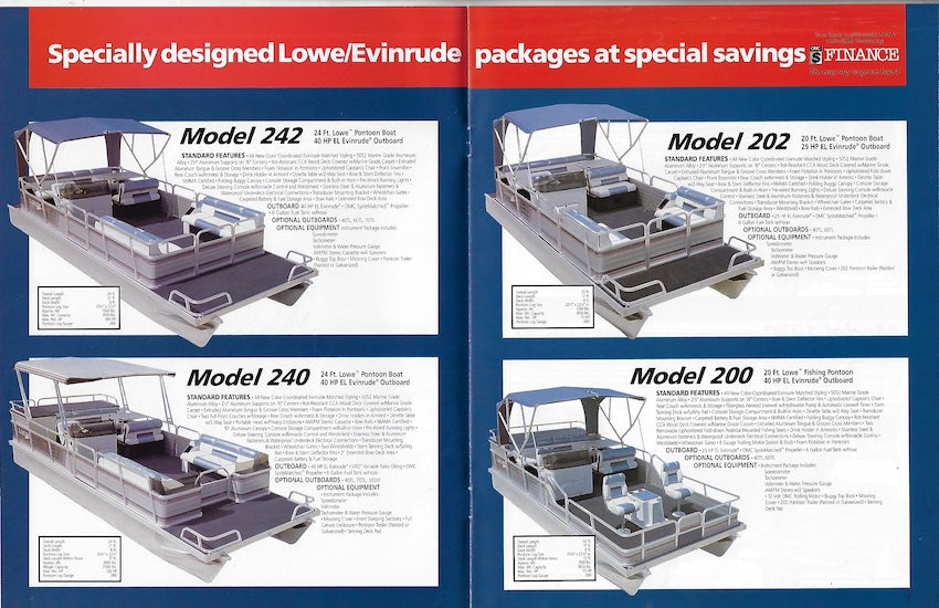 Lowe 1990 Evinrude Outboard Package Brochure
