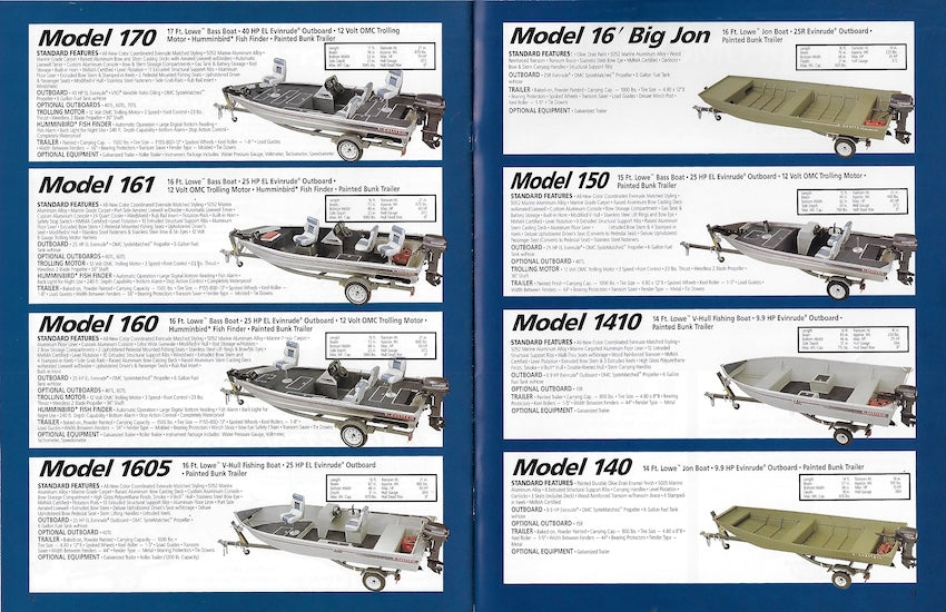 Lowe 1990 Evinrude Outboard Package Brochure