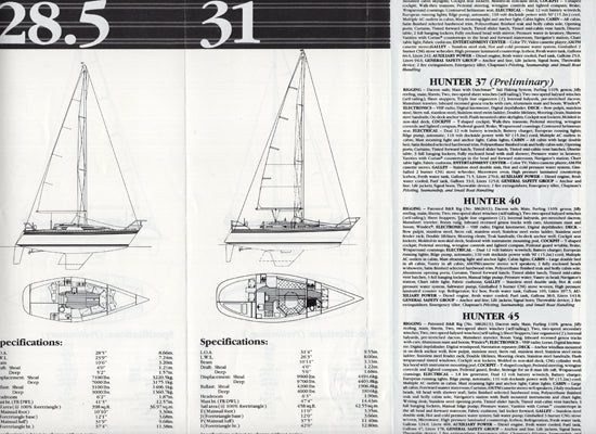 Hunter 1987 Brochure