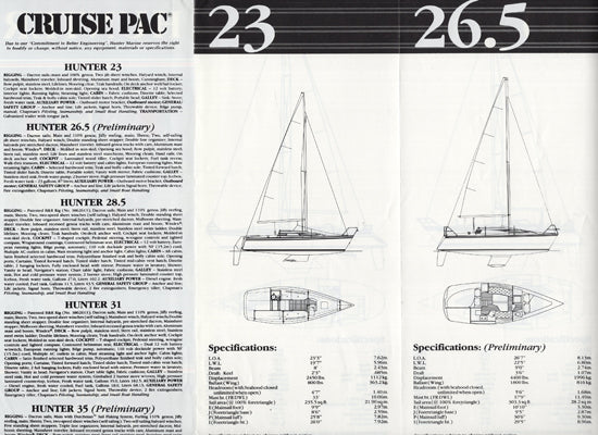 Hunter 1987 Brochure