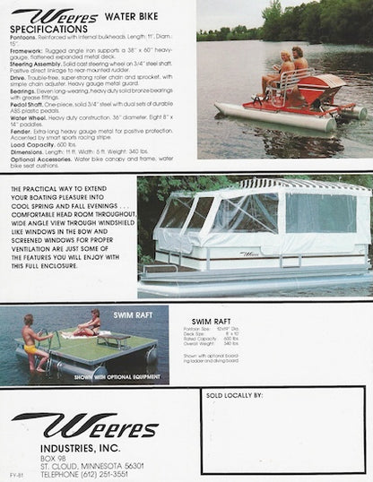 Weeres 1981 Pontoon Brochure