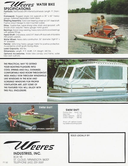 Weeres 1982 Pontoon Brochure