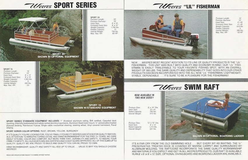 Weeres 1983 Pontoon Brochure