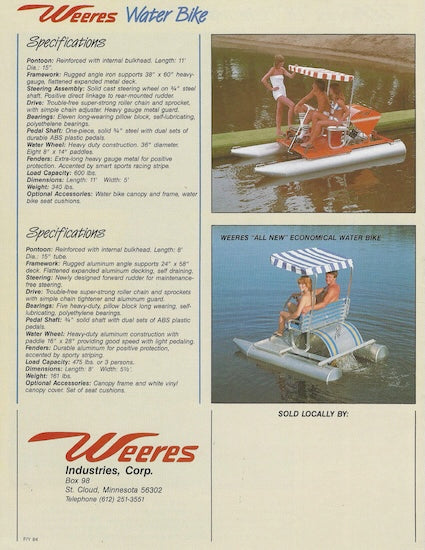 Weeres 1984 Pontoon Brochure