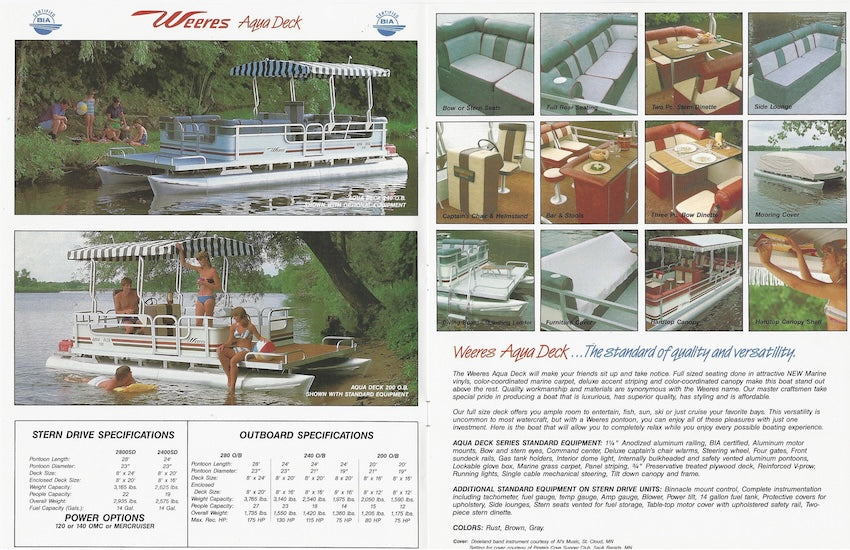 Weeres 1984 Pontoon Brochure