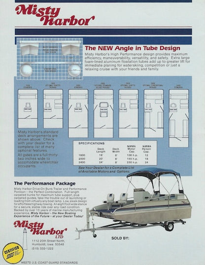 Misty Harbor 1990s Pontoon Brochure