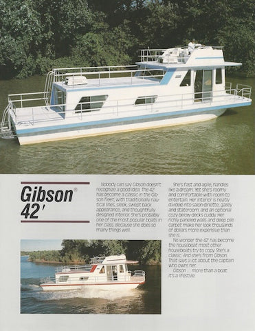 Gibson 42 Houseboat Specification Brochure