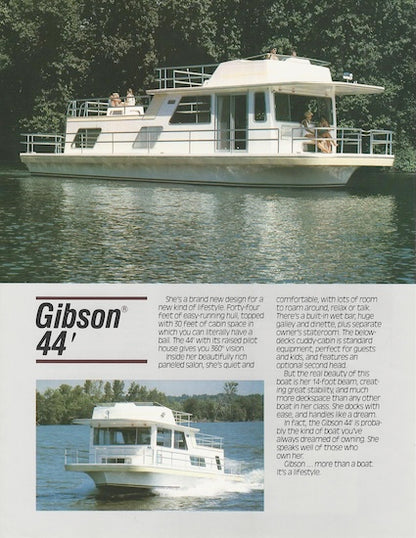 Gibson 44 Houseboat Specification Brochure