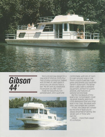 Gibson 44 Houseboat Specification Brochure