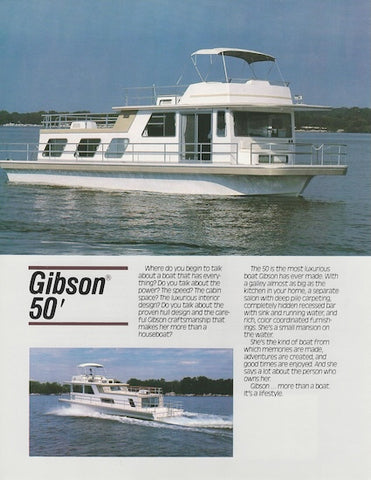Gibson 50 Houseboat Specification Brochure