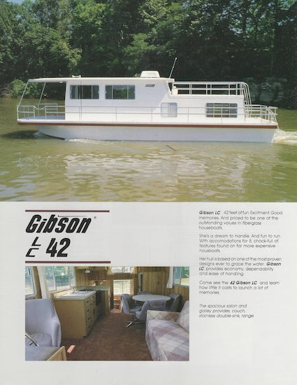 Gibson 42 LC Houseboat Specification Brochure