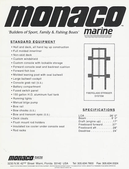 Monaco Oceanic 260 Brochure