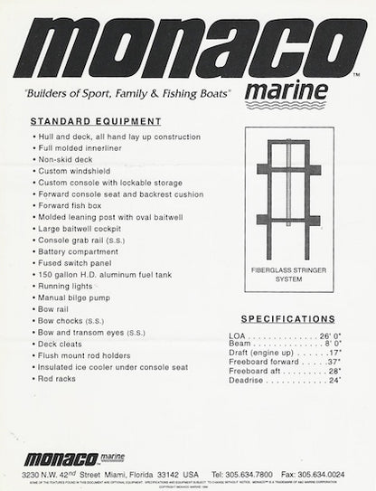 Monaco Oceanic 260 Brochure