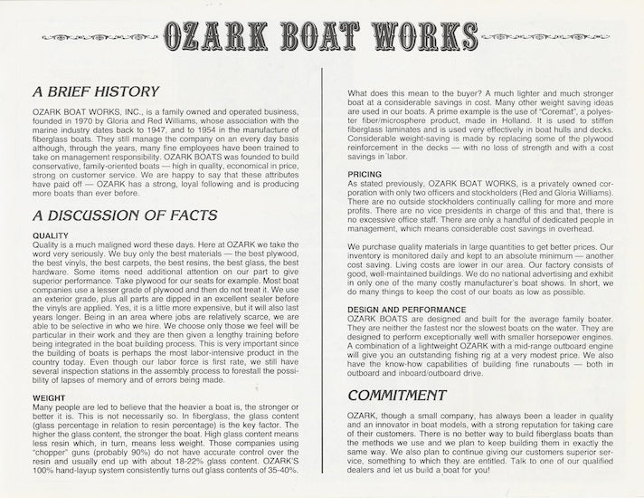Ozark 1985 Brochure