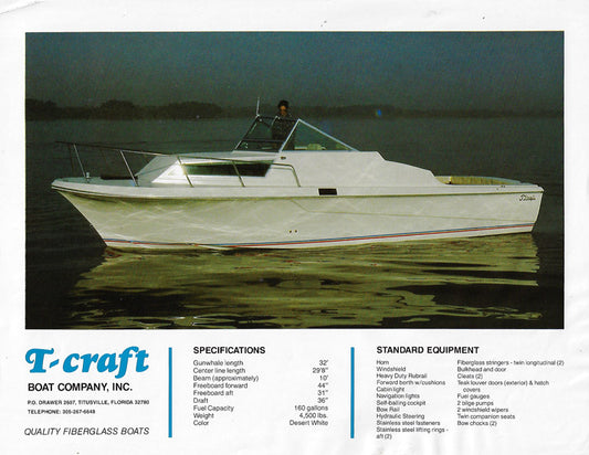 T Craft 30 Sports Cabin Brochure