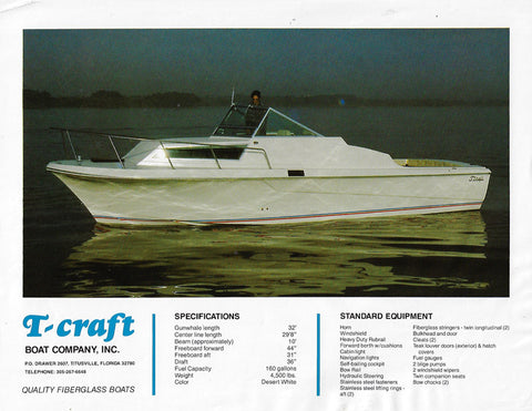 T Craft 30 Sports Cabin Brochure