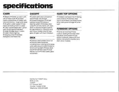 T Craft 30 Sports Cabin Brochure
