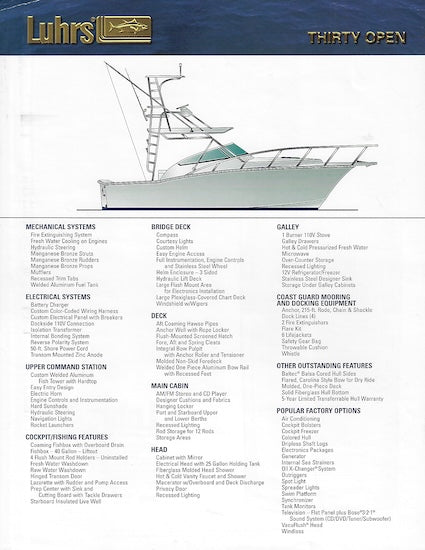 Luhrs 30 Open Specification Brochure