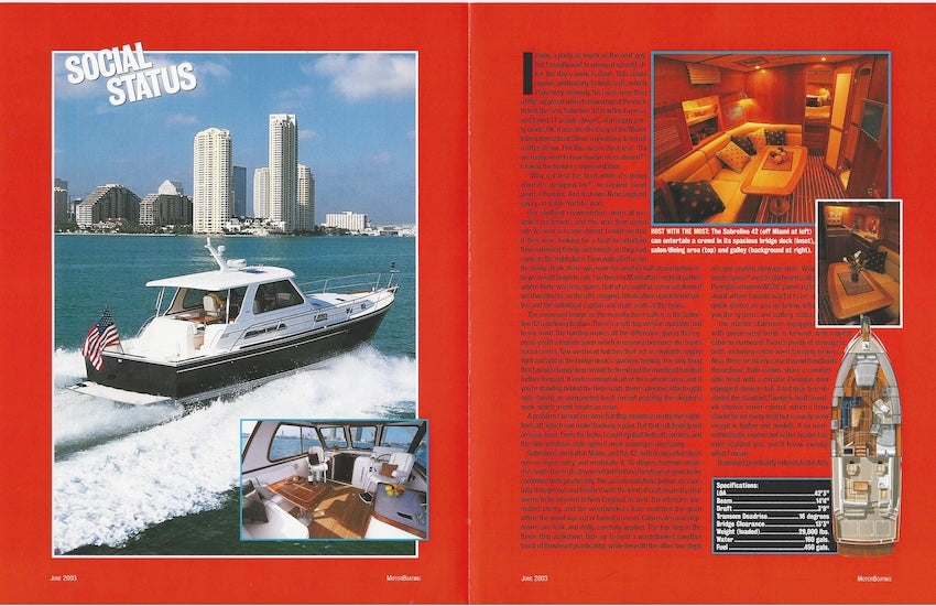 Sabreline 42 Hardtop Express Motorboating Magazine Reprint Brochure