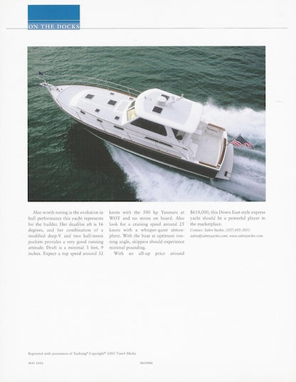 Sabreline 42 Hardtop Express Yachting Magazine Reprint Brochure