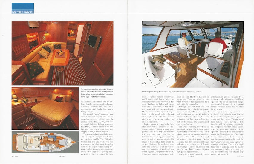 Sabreline 42 Hardtop Express Yachting Magazine Reprint Brochure