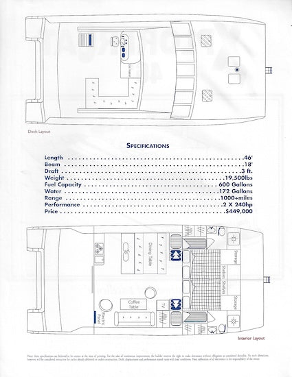 Endeavour XplorerCat 46 Specification Brochure