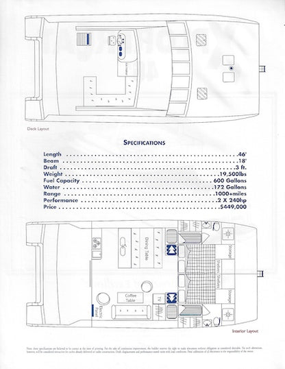 Endeavour XplorerCat 46 Specification Brochure