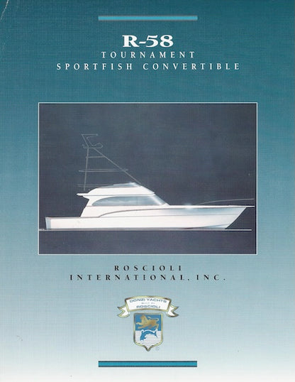 Roscioli Donzi R-58 Specification Brochure