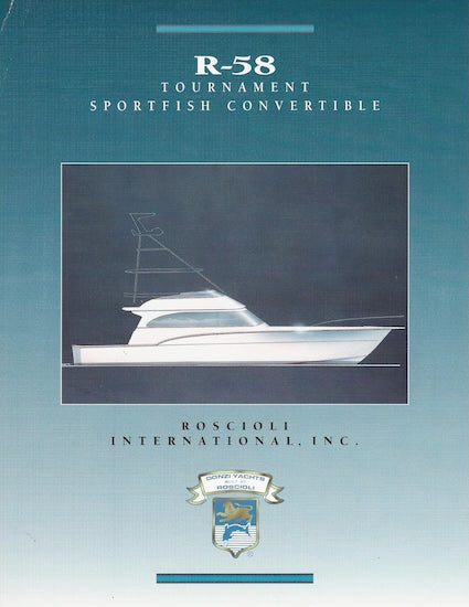 Roscioli Donzi R-58 Specification Brochure