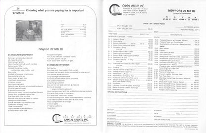 Newport 27 Mark III Specification Brochure