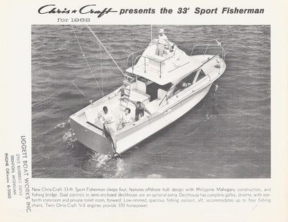 Chris Craft 33 Sport Fisherman Specification Brochure