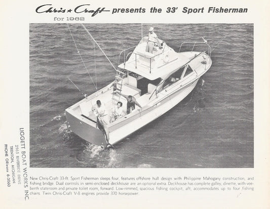Chris Craft 33 Sport Fisherman Specification Brochure