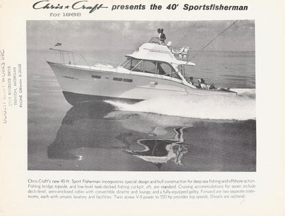 Chris Craft 40 Sport Fisherman Specifiction Brochure
