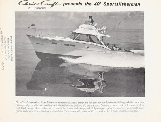 Chris Craft 40 Sport Fisherman Specifiction Brochure