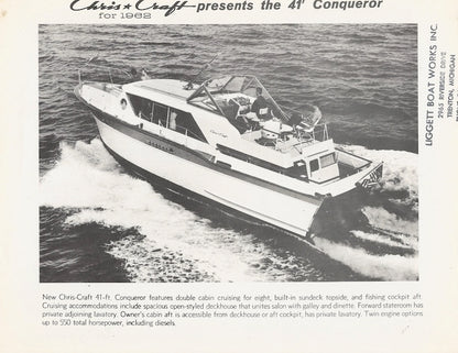 Chris Craft Conqueror 41 Specifiction Brochure