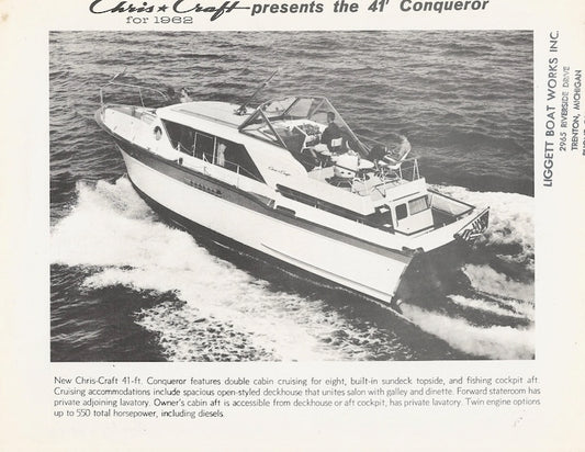 Chris Craft Conqueror 41 Specifiction Brochure