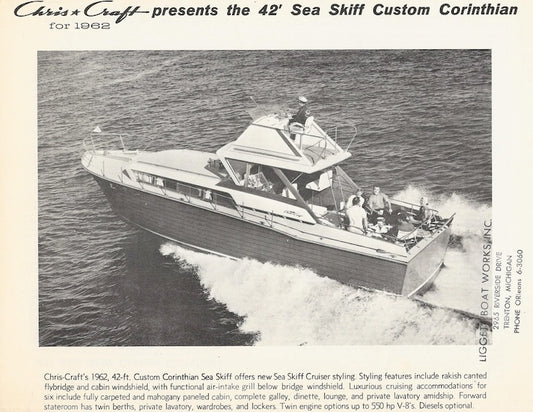 Chris Craft Sea Skiff 42 Custom Corinthian Specification Brochure