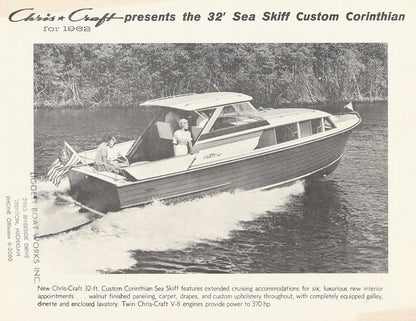 Chris Craft Sea Skiff 32 Custom Corinthian Specifiction Brochure