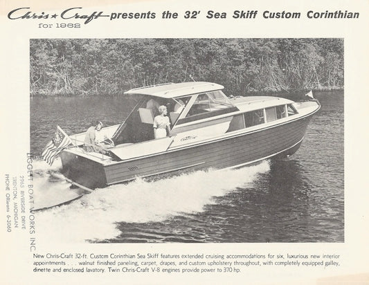 Chris Craft Sea Skiff 32 Custom Corinthian Specifiction Brochure